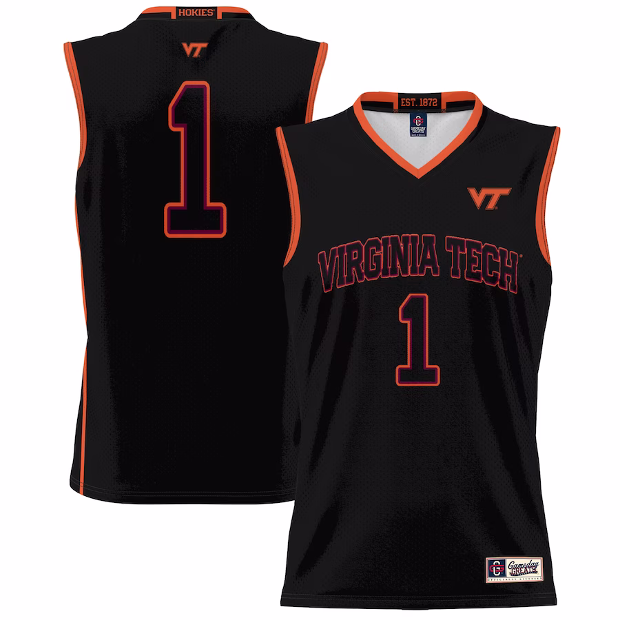 #1 Virginia Tech Hokies GameDay Greats Youth Lightweight Basketball Jersey - Black - Puhuasuan