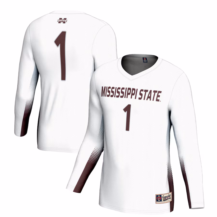 Youth GameDay Greats #1 White Mississippi State Bulldogs Lightweight Women's Volleyball Jersey - Puhuasuan