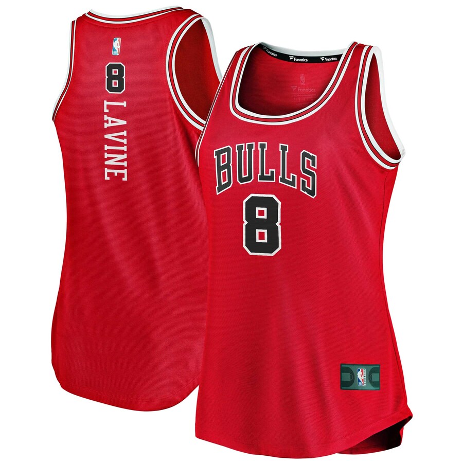Women's Chicago Bulls Zach LaVine Fanatics Red Fast Break Tank Jersey - Icon Edition - Puhuasuan