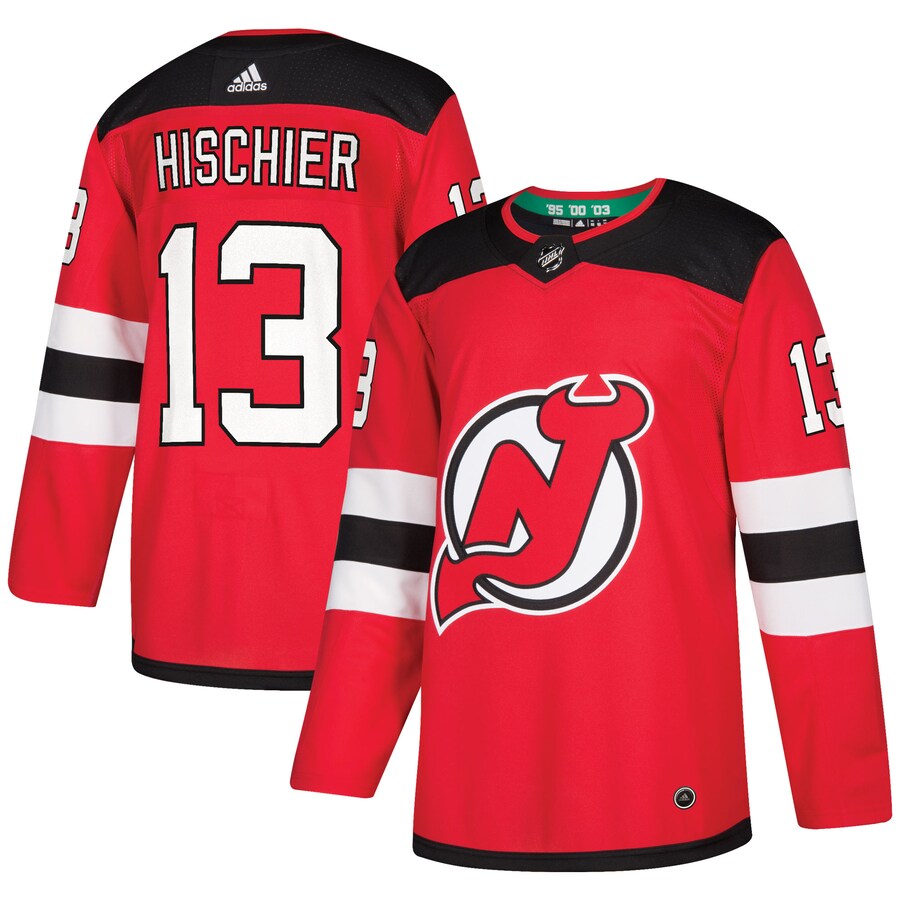 Men's New Jersey Devils Nico Hischier adidas Red Authentic Player Jersey - Puhuasuan
