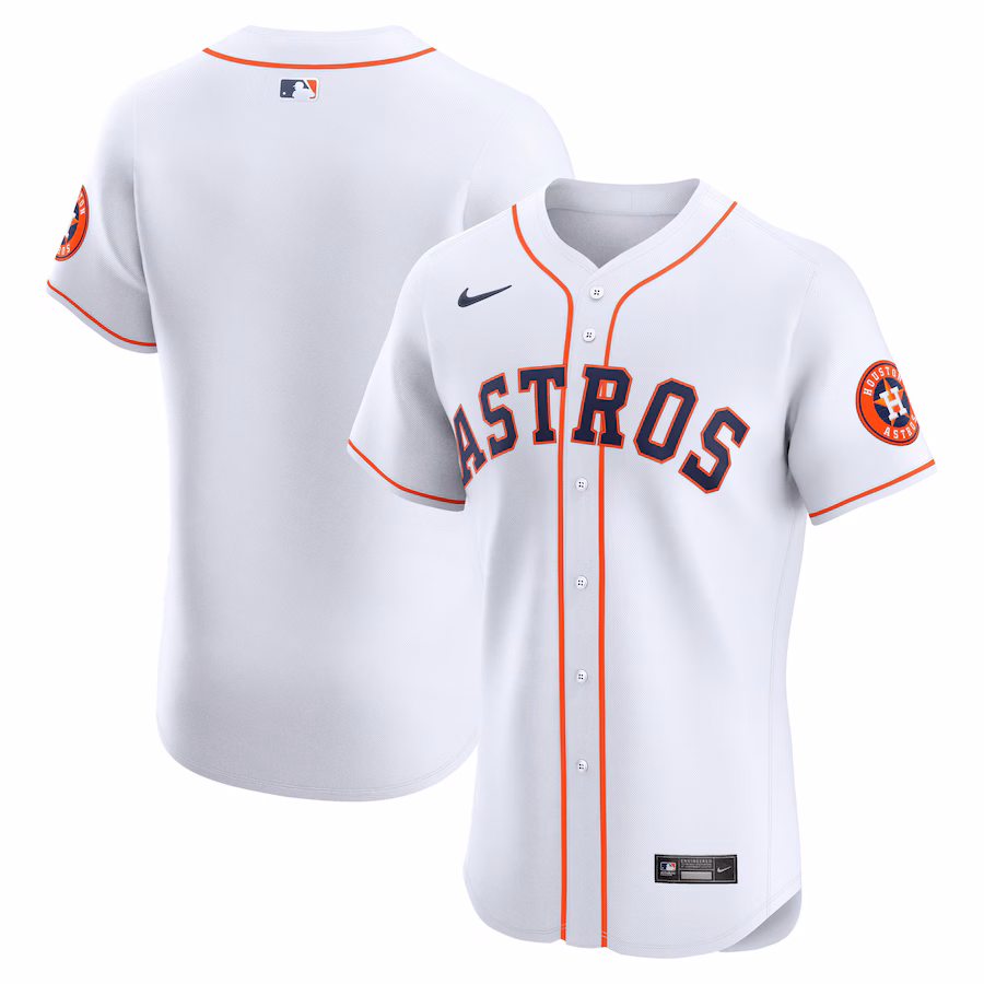 Men's Houston Astros  Nike White Home Vapor Premier Elite Patch Jersey - Puhuasuan
