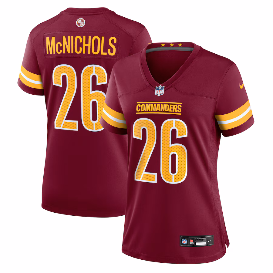 Women's Washington Commanders Jeremy McNichols Nike Burgundy Game Jersey - Puhuasuan
