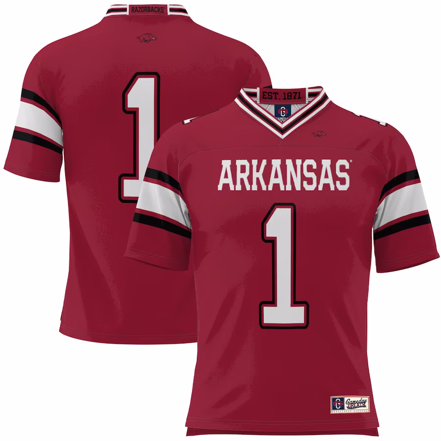 #1 Arkansas Razorbacks GameDay Greats Youth Football Jersey - Cardinal - Puhuasuan