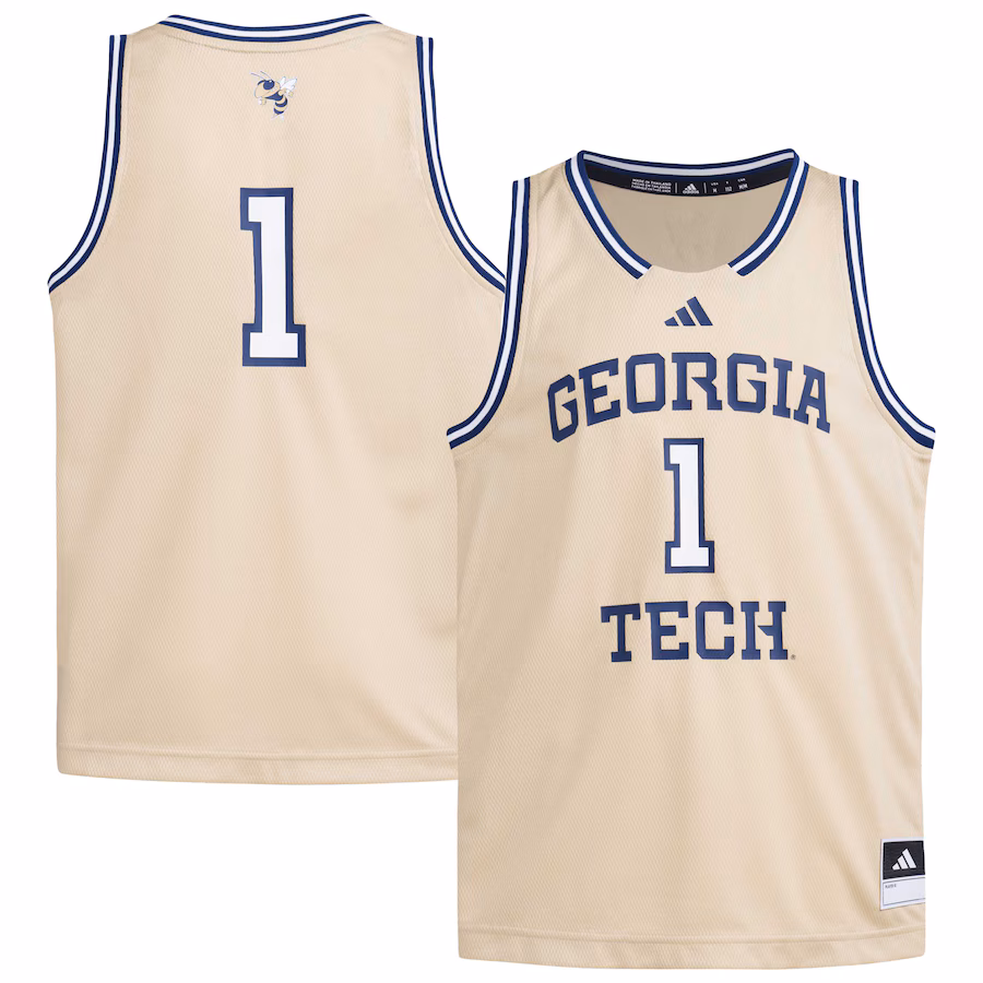 Youth adidas #1 Gold Georgia Tech Yellow Jackets Swingman Jersey - Puhuasuan