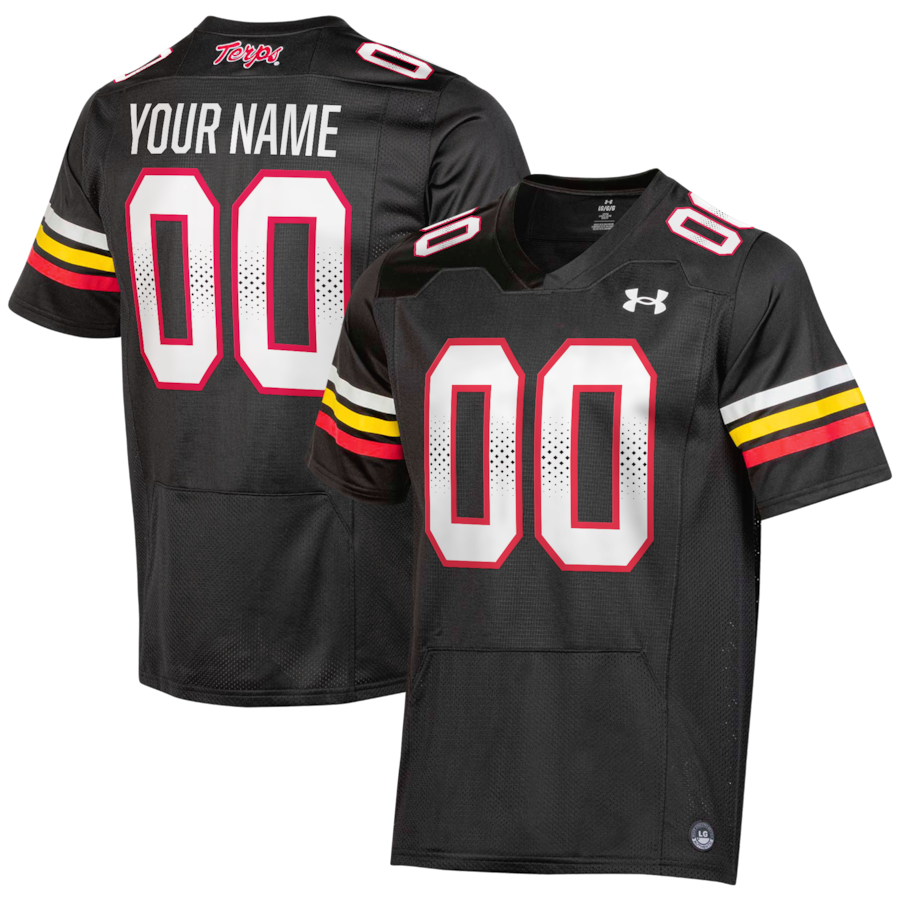 Maryland Terrapins Under Armour Custom Replica Football Jersey - Black - Puhuasuan