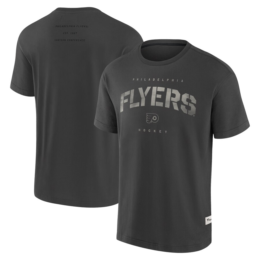 Men's Philadelphia Flyers Fanatics Charcoal Elements Weathered Tonal Future Ground T-Shirt - Puhuasuan