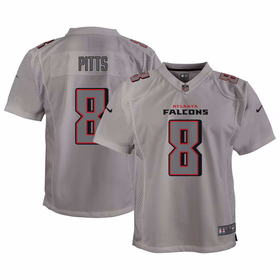Youth Atlanta Falcons Kyle Pitts Nike Gray Atmosphere Game Jersey - Puhuasuan