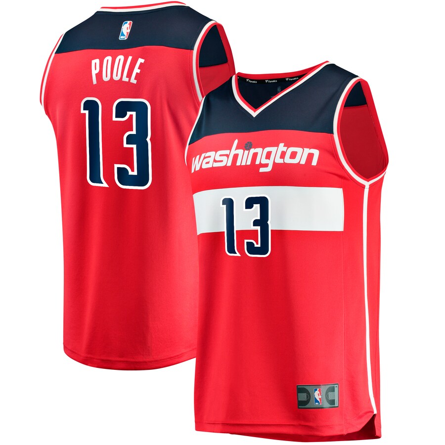 Men's Washington Wizards Jordan Poole Fanatics Red Fast Break Player Jersey - Icon Edition - Puhuasuan