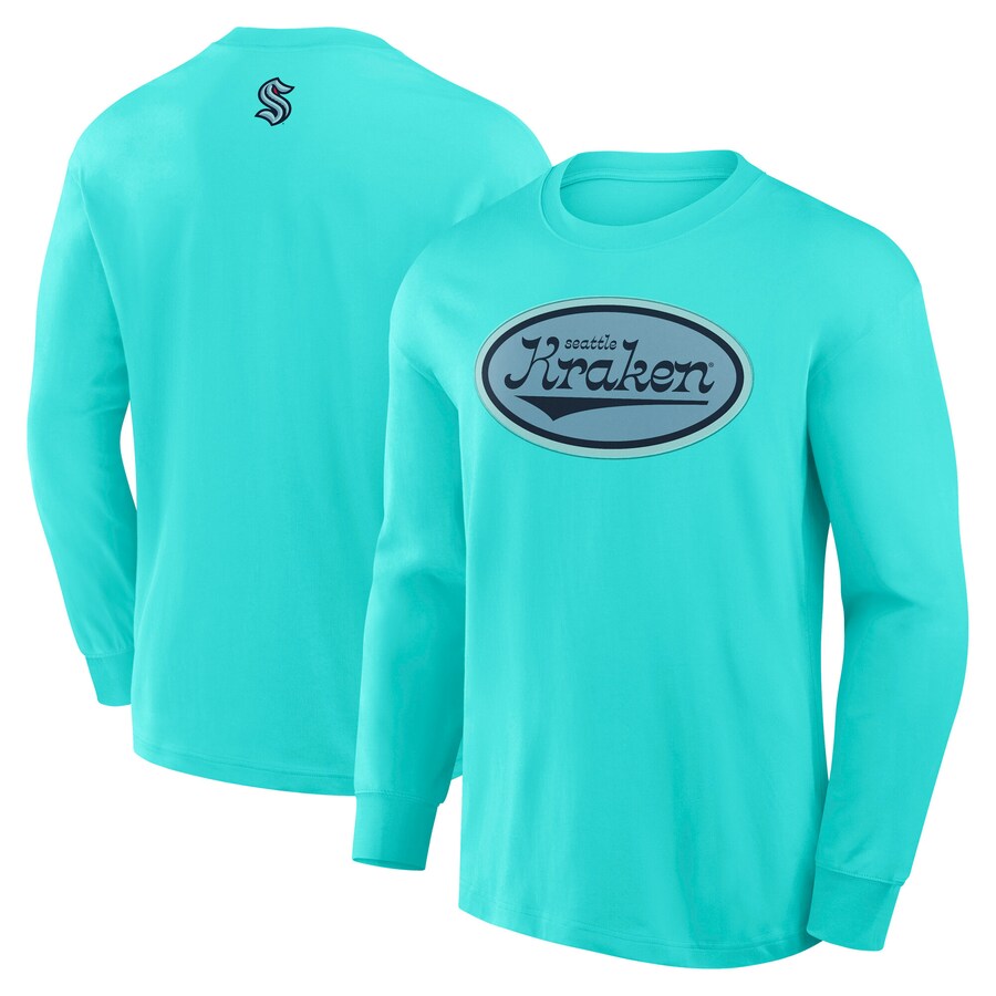 Men's Seattle Kraken Fanatics Light Blue Rewind Long Sleeve T-Shirt - Puhuasuan
