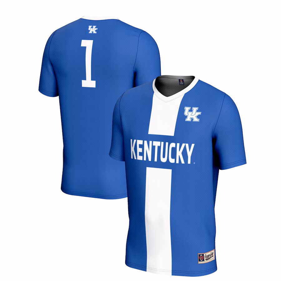 Men's GameDay Greats #1 Royal Kentucky Wildcats Lightweight Soccer Fashion Jersey - Puhuasuan