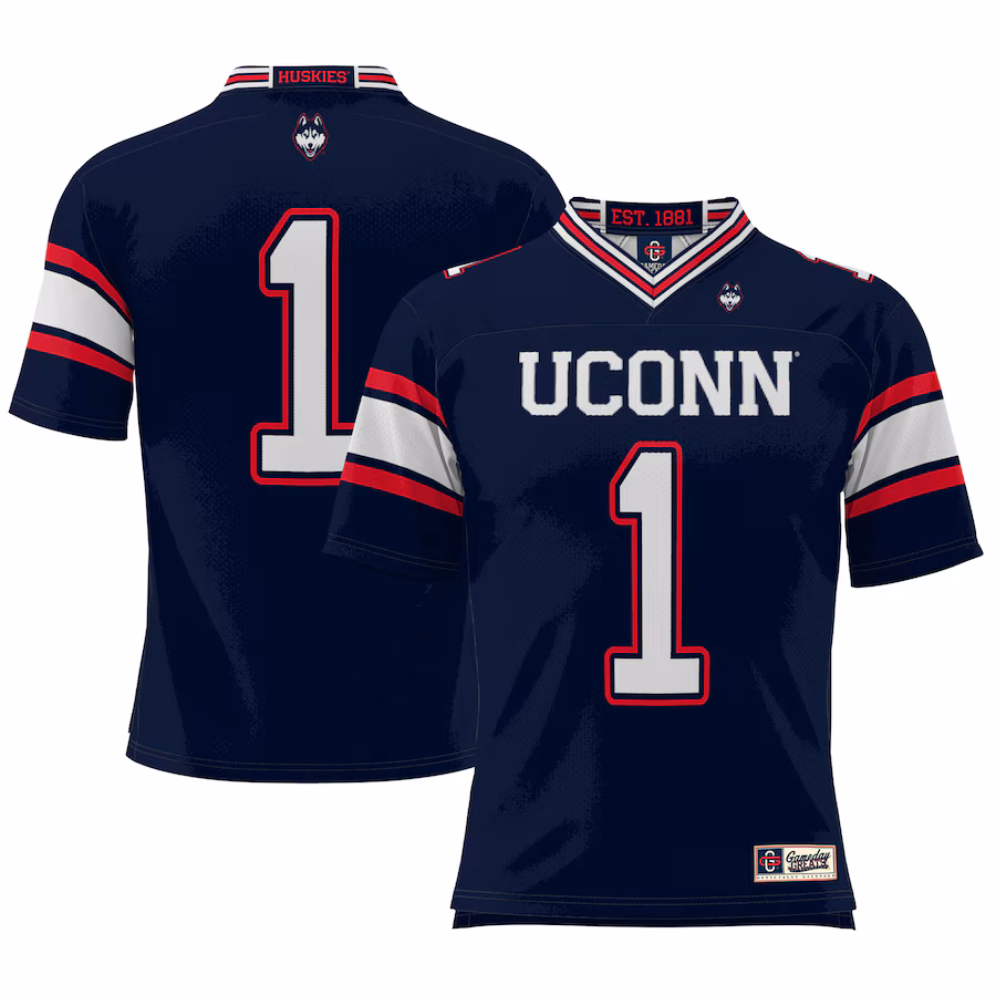 #1 UConn Huskies GameDay Greats Youth Football Jersey - Navy - Puhuasuan