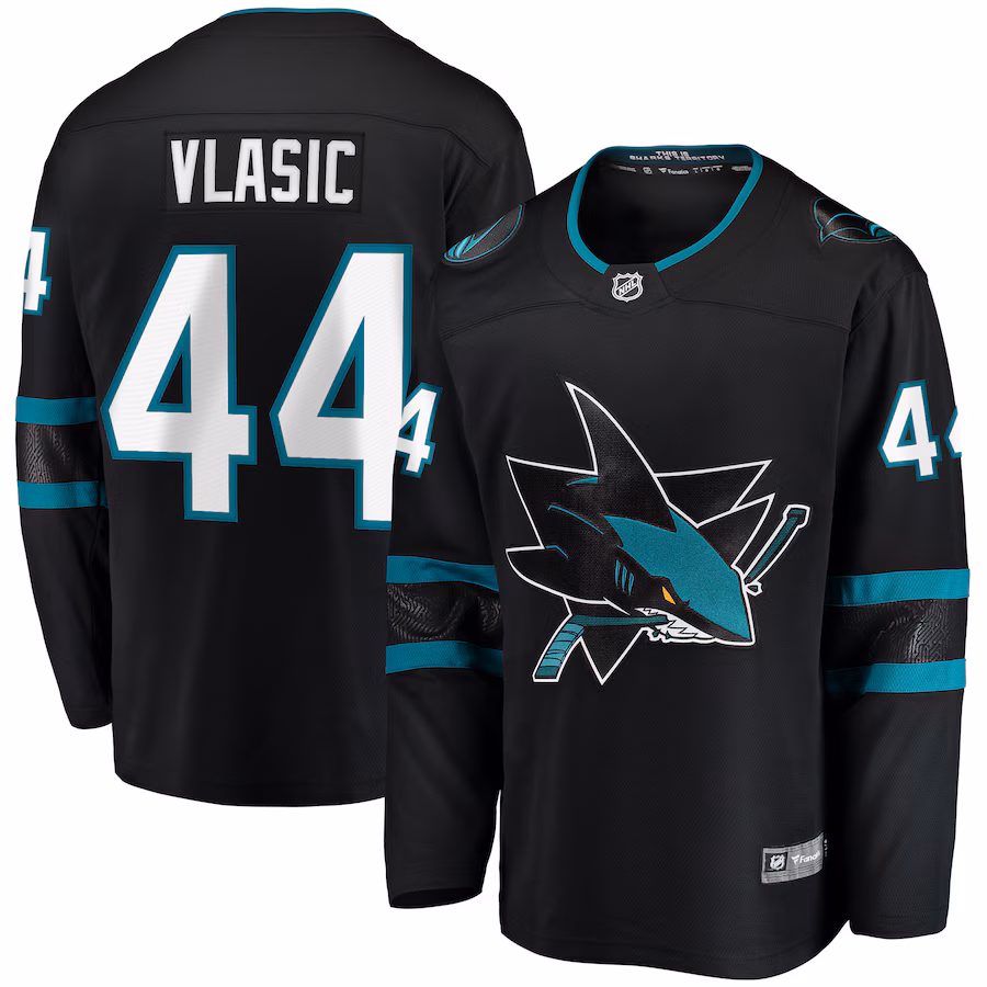 Men's San Jose Sharks Marc-Edouard Vlasic Fanatics Black Premier Breakaway Player Jersey - Puhuasuan