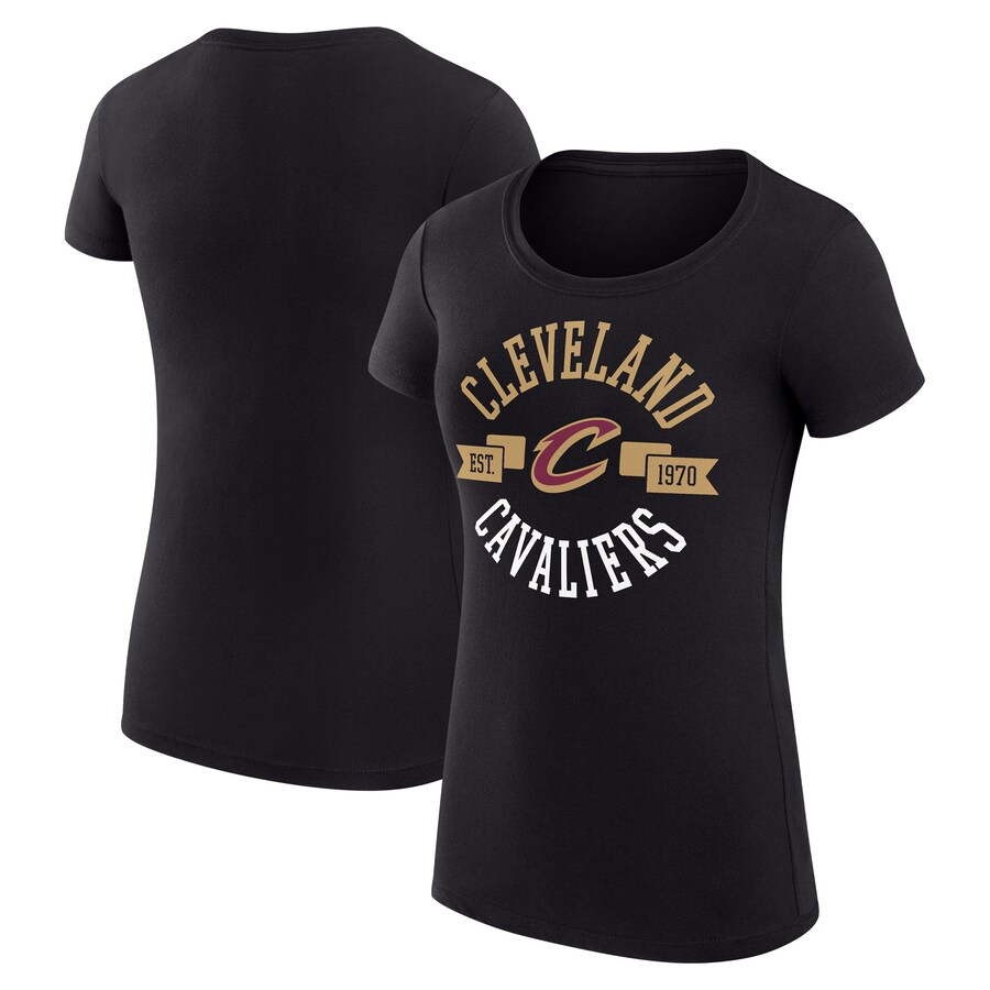 Women's Cleveland Cavaliers G-III 4Her by Carl Banks Black Large City Logo Fitted T-Shirt - Puhuasuan