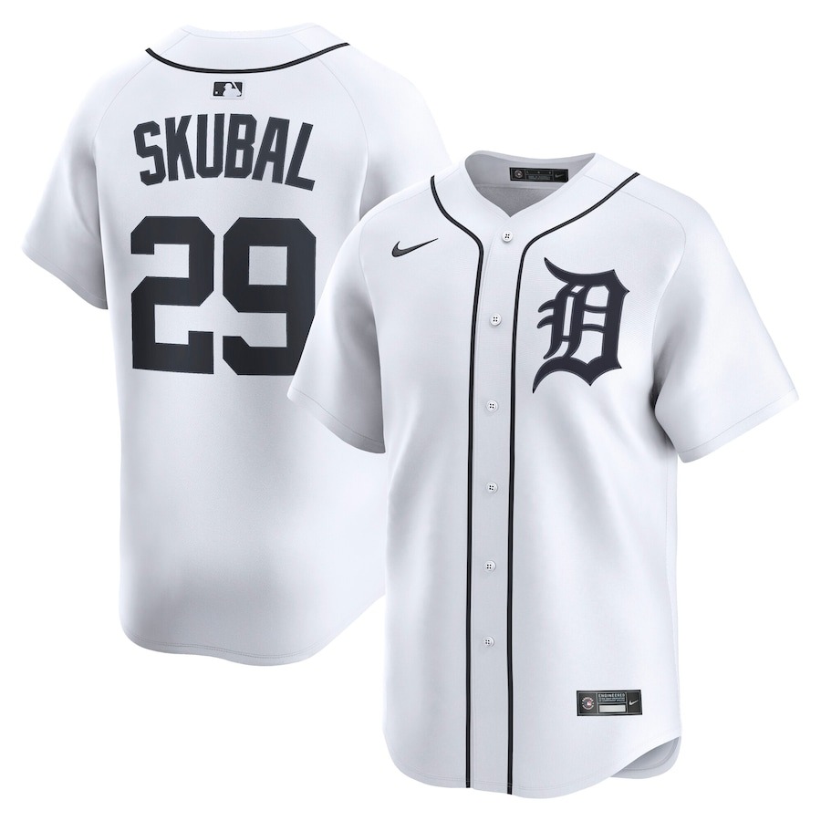 Men's Detroit Tigers Tarik Skubal Nike White Home Limited Player Jersey - Puhuasuan