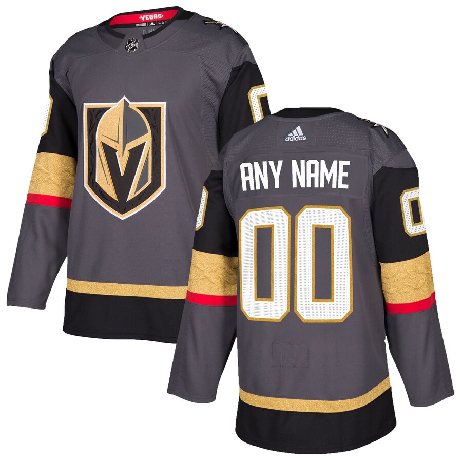 Men's Vegas Golden Knights adidas Gray Alternate Authentic Custom Jersey - Puhuasuan