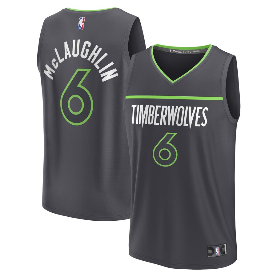 Youth Minnesota Timberwolves Jordan McLaughlin Fanatics Black Fast Break Replica Player Jersey - Statement Edition - Puhuasuan