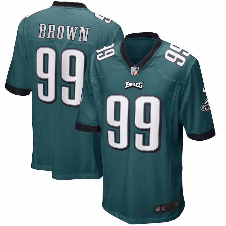 Men's Philadelphia Eagles Jerome Brown Nike Midnight Green Game Retired Player Jersey - Puhuasuan