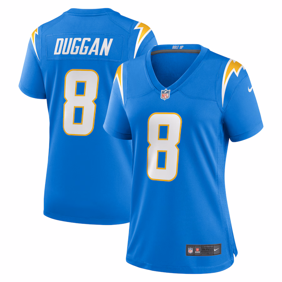 Women's Los Angeles Chargers Max Duggan Nike Powder Blue Team Game Jersey - Puhuasuan