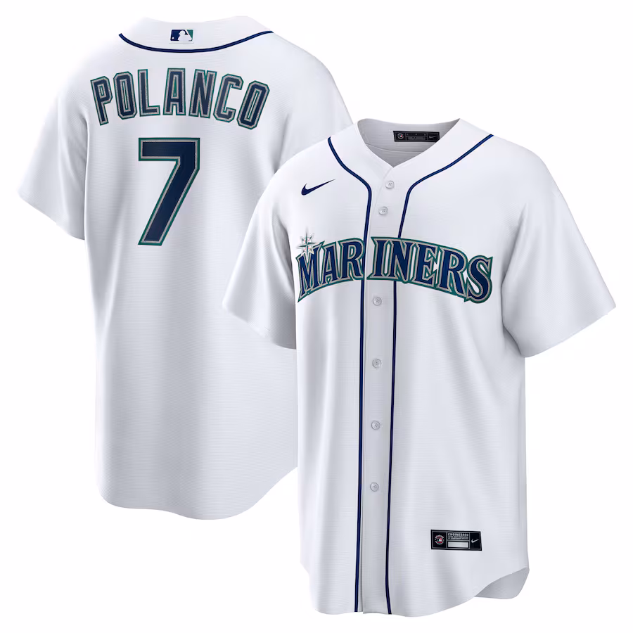 Men's Seattle Mariners Jorge Polanco Nike White Home Replica Jersey - Puhuasuan
