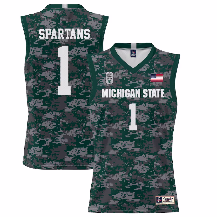 #1 Michigan State Spartans GameDay Greats 2022 Carrier Classic Lightweight Jersey - Green - Puhuasuan