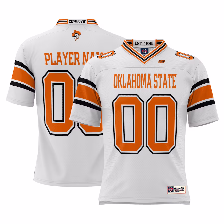 Oklahoma State Cowboys GameDay Greats Youth NIL Pick-A-Player Football Jersey - White - Puhuasuan