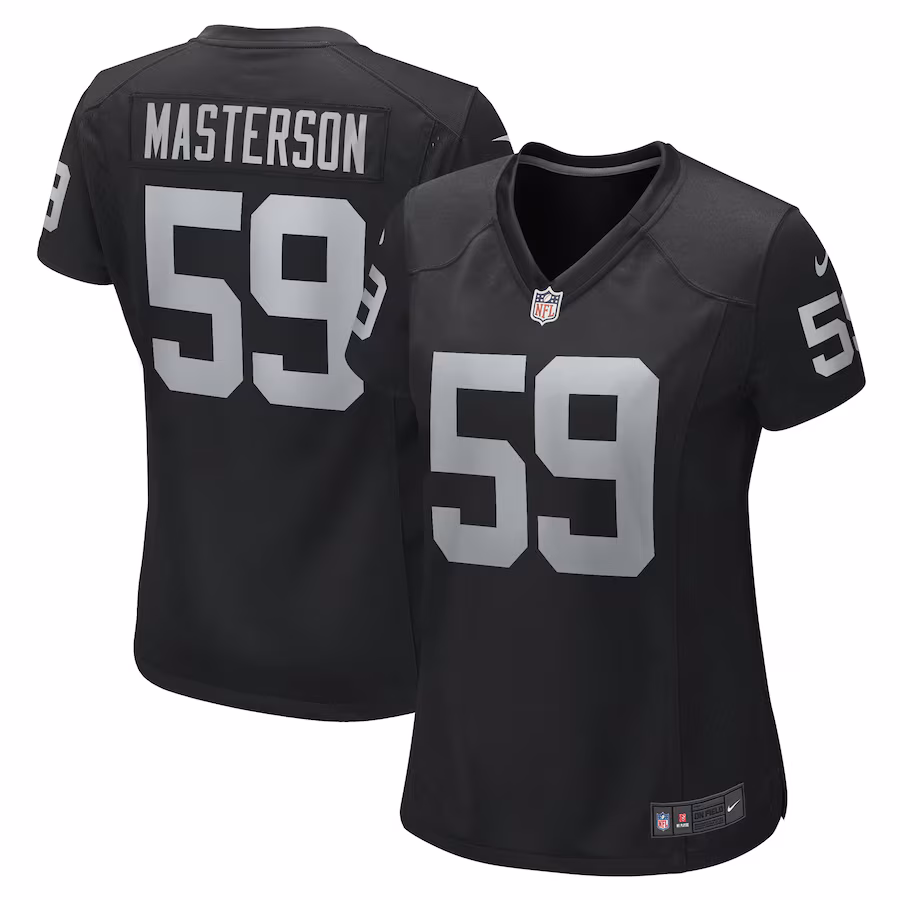 Women's Las Vegas Raiders Luke Masterson Nike Black Game Player Jersey - Puhuasuan