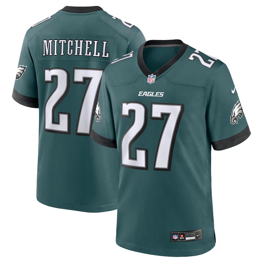 Men's Philadelphia Eagles Quinyon Mitchell Nike Midnight Green Player Game Jersey - Puhuasuan