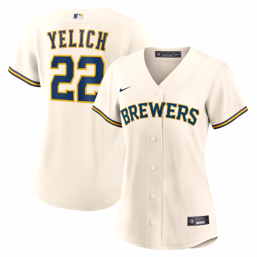 Women's Milwaukee Brewers Christian Yelich Nike Cream Home Replica Player Jersey - Puhuasuan