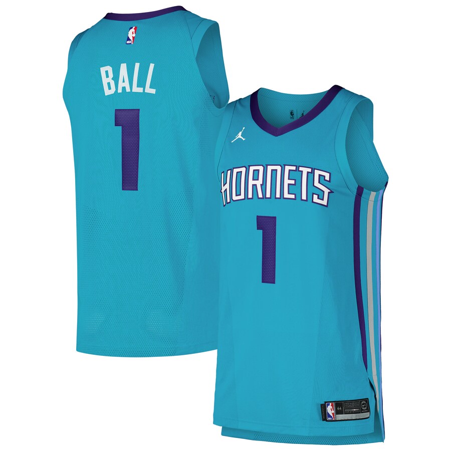 Men's Charlotte Hornets LaMelo Ball Jordan Brand Teal Authentic Player Jersey - Icon Edition - Puhuasuan