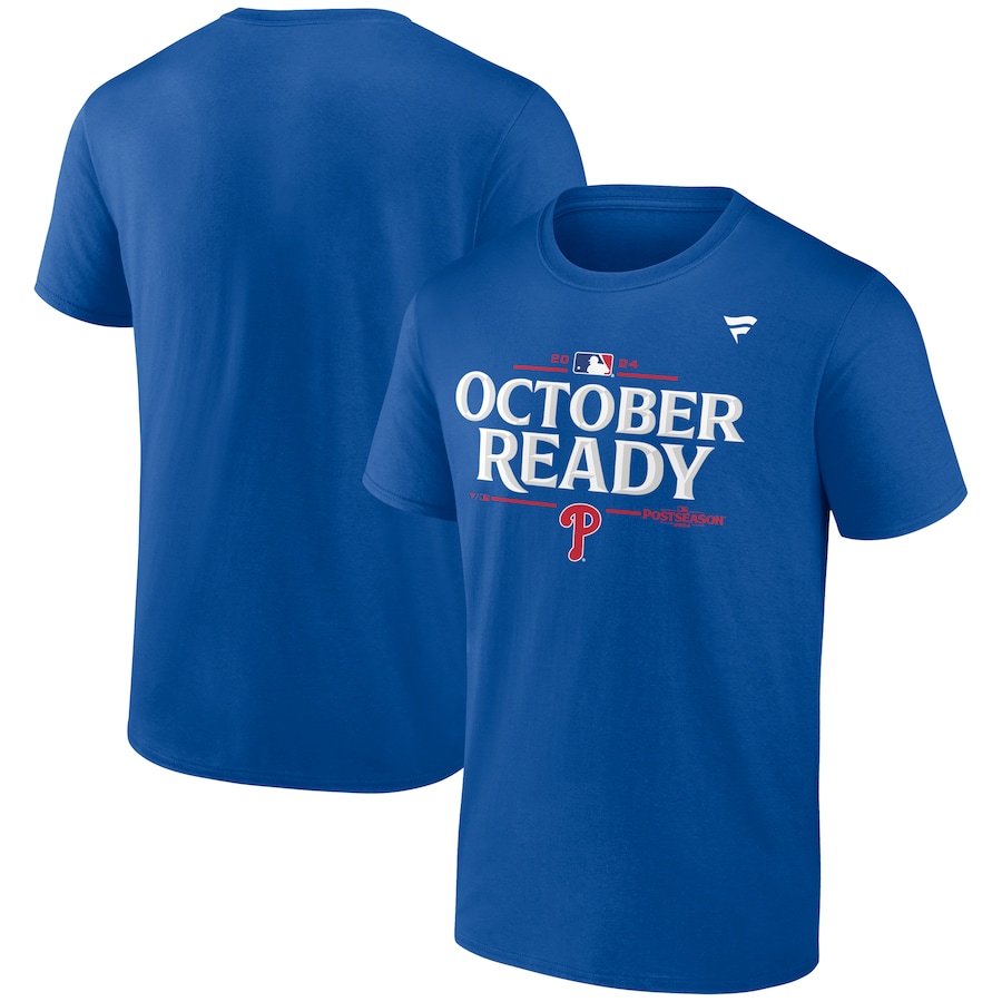 Men's Philadelphia Phillies Fanatics Royal 2024 MLB Postseason Locker Room T-Shirt - Puhuasuan