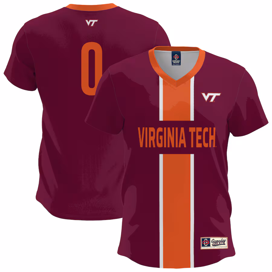 Men's GameDay Greats  Maroon Virginia Tech Hokies Lightweight Soccer Fashion Jersey - Puhuasuan