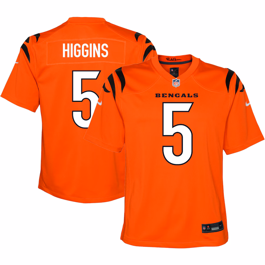 Youth Cincinnati Bengals Tee Higgins Nike Orange Game Jersey - Puhuasuan