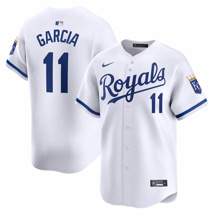 Men's Kansas City Royals Maikel Garcia Nike White Home Limited Player Jersey - Puhuasuan