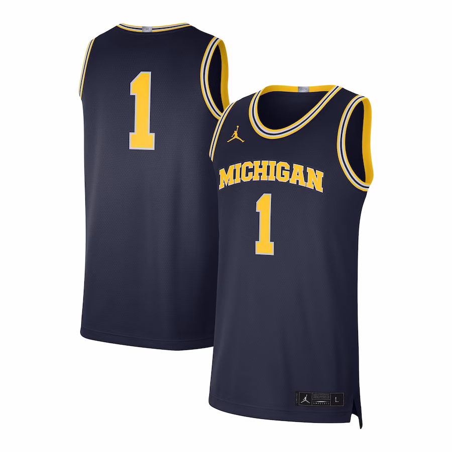 #1 Michigan Wolverines Jordan Brand Limited Authentic Jersey - Navy - Puhuasuan