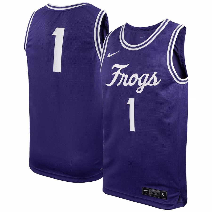 #1 TCU Horned Frogs Nike Team Replica Basketball Jersey - Purple - Puhuasuan