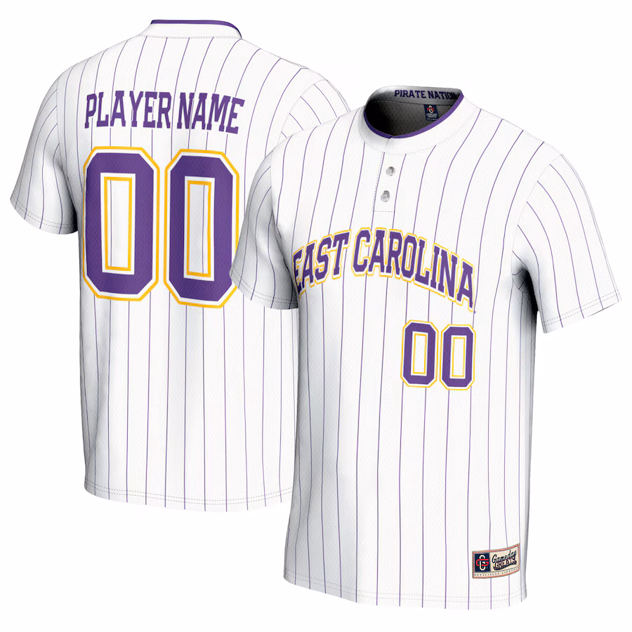 ECU Pirates GameDay Greats Youth NIL Pick-A-Player Lightweight Softball Jersey - White - Puhuasuan