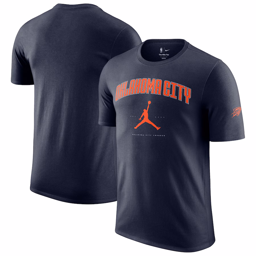 Unisex Oklahoma City Thunder Jordan Brand Navy Essential Cities T-Shirt - Puhuasuan