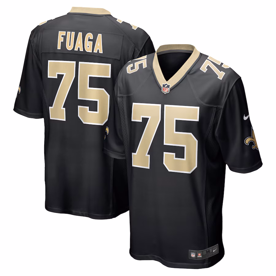 Men's New Orleans Saints Taliese Fuaga Nike Black Player Game Jersey - Puhuasuan