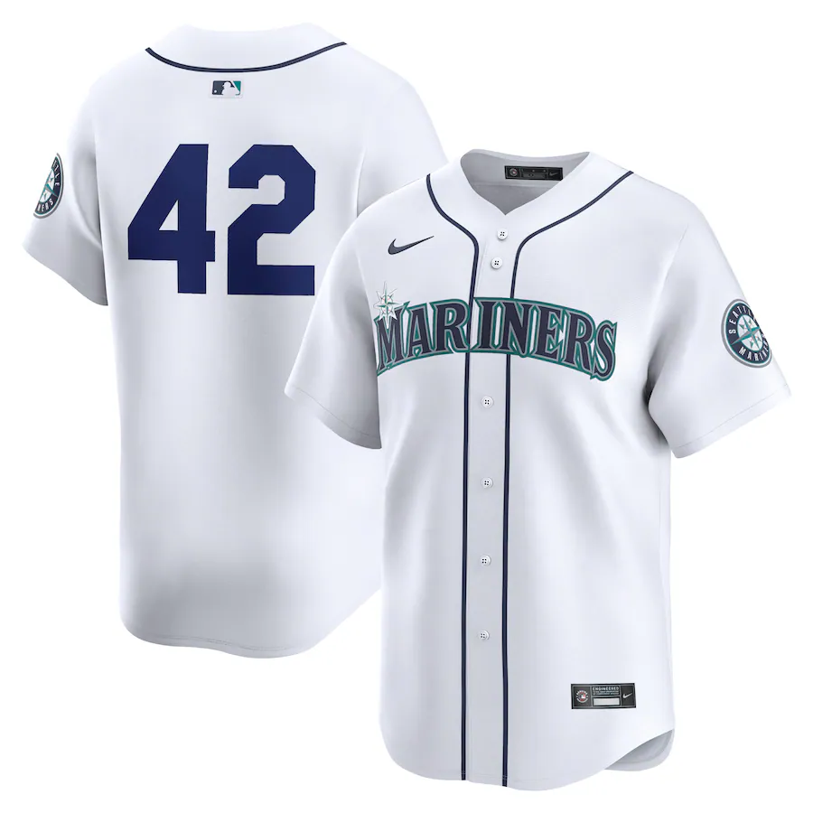 Men's Seattle Mariners  Nike White 2024 Jackie Robinson Day Home Limited Jersey - Puhuasuan