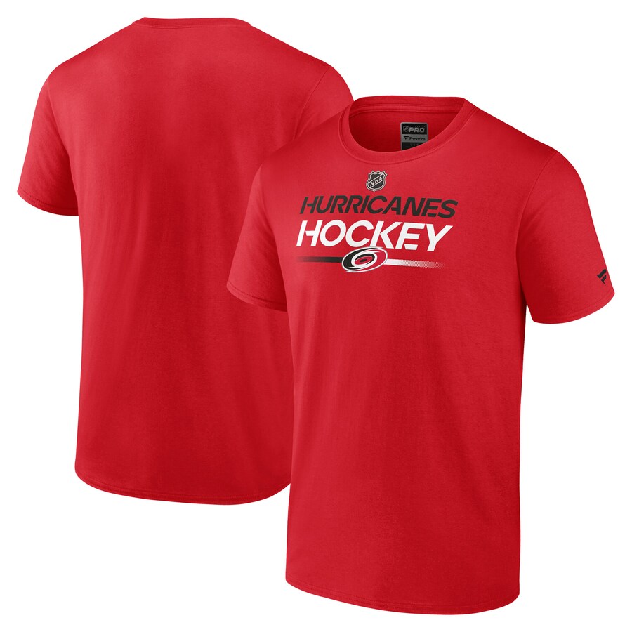 Men's Carolina Hurricanes Fanatics Red Authentic Pro Primary T-Shirt - Puhuasuan