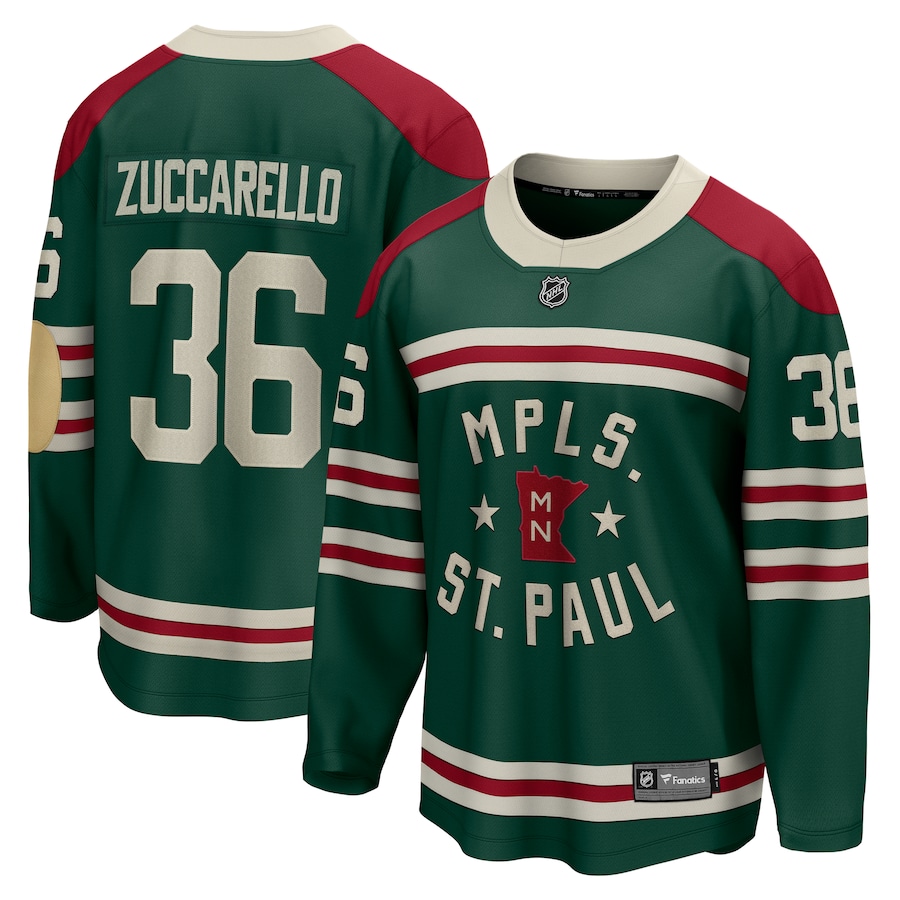 Men's Minnesota Wild Mats Zuccarello Fanatics Green 2022 Winter Classic Breakaway Player Jersey - Puhuasuan