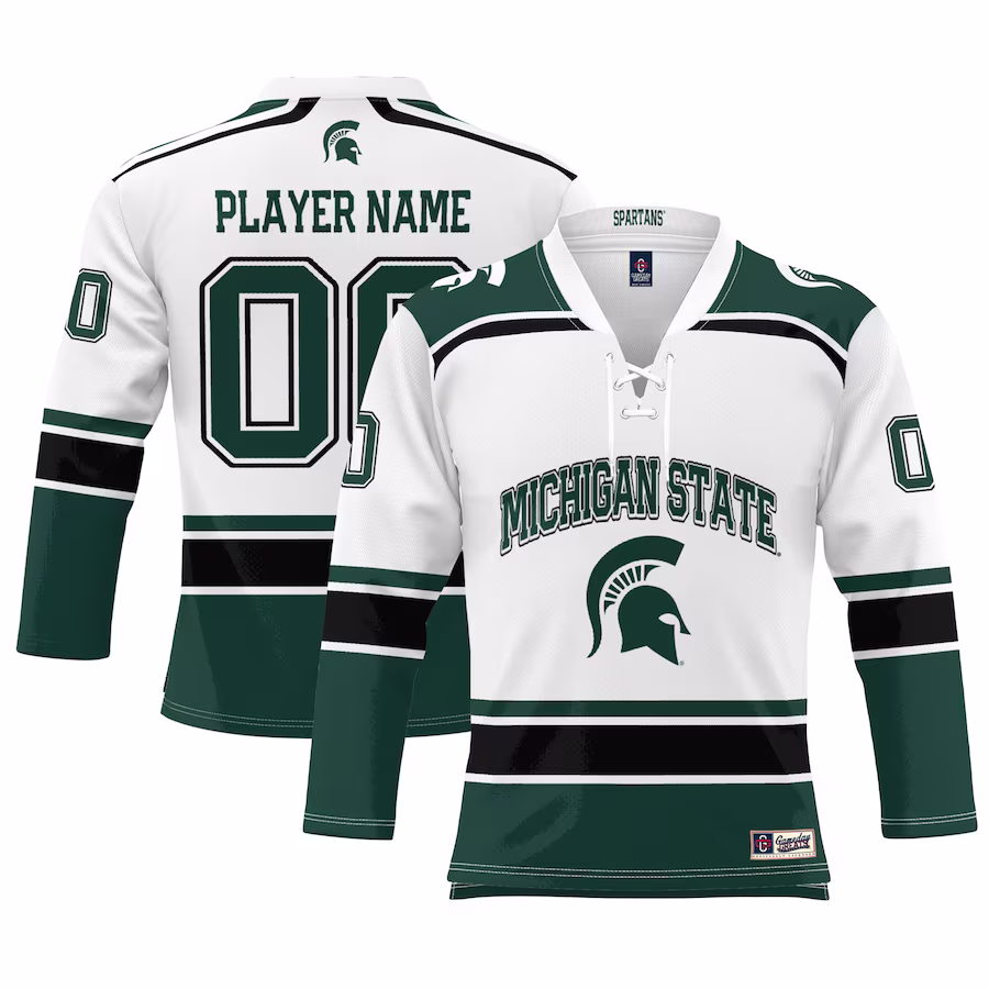 Michigan State Spartans GameDay Greats Men's Ice Hockey NIL Pick-A-Player Jersey - White - Puhuasuan