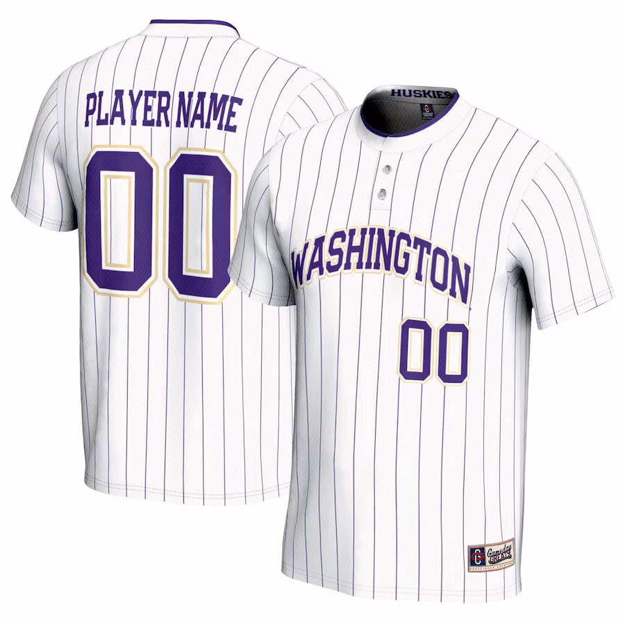 Washington Huskies GameDay Greats Unisex NIL Pick-A-Player Lightweight Softball Jersey - White - Puhuasuan