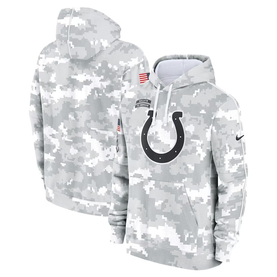 Men's Indianapolis Colts Nike Arctic Camo 2024 Salute to Service Club Fleece Pullover Hoodie - Puhuasuan