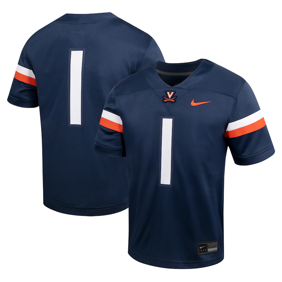 Youth Nike #1 Navy Virginia Cavaliers Untouchable Football Jersey - Puhuasuan