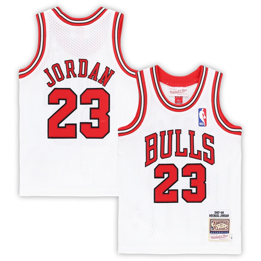 Toddler Chicago Bulls Michael Jordan Mitchell & Ness White 1997/98 Hardwood Classics Authentic Jersey - Puhuasuan