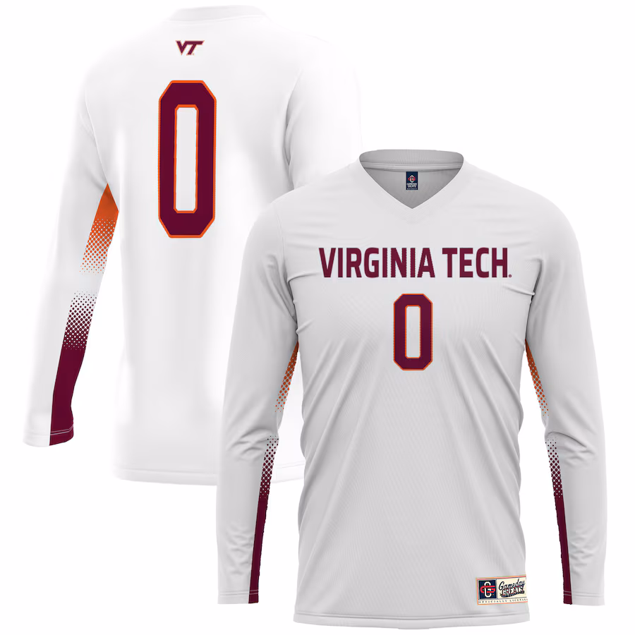 #0 Virginia Tech Hokies GameDay Greats Unisex Women's Volleyball Lightweight Fashion Jersey - White - Puhuasuan