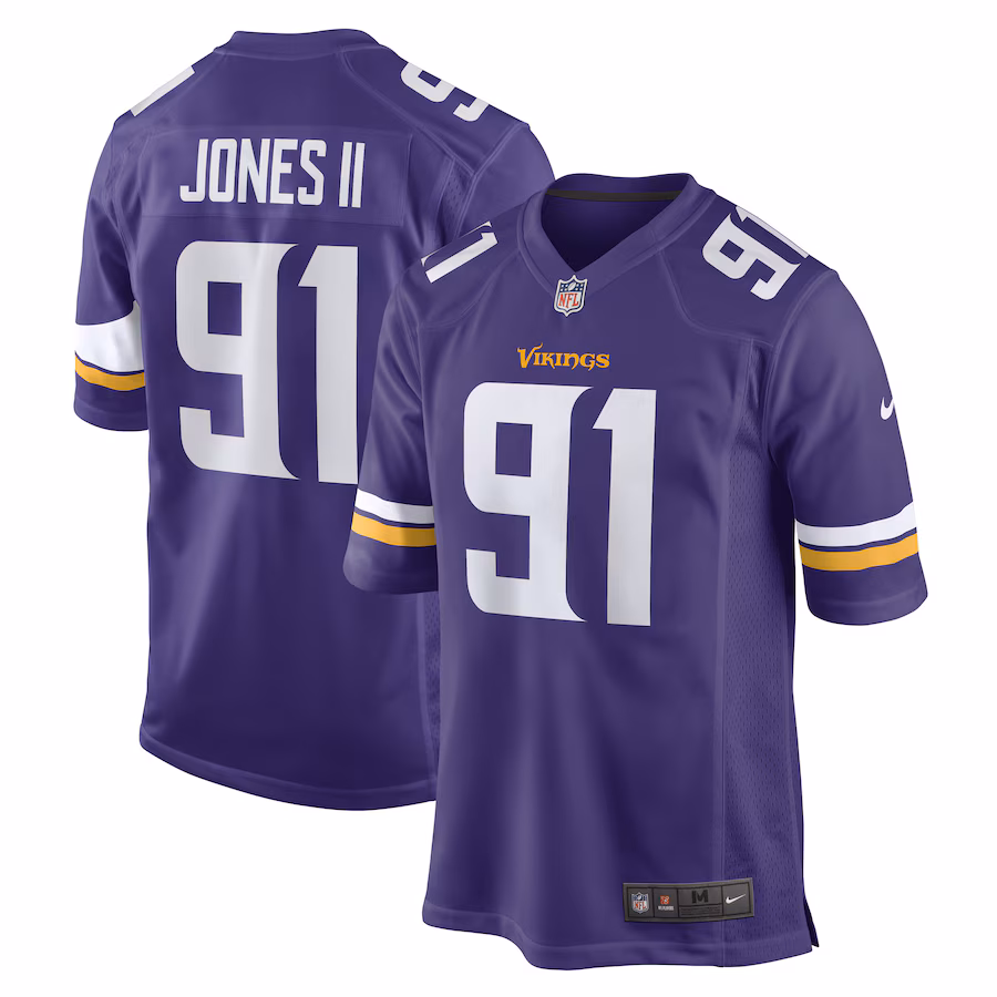 Men's Minnesota Vikings Patrick Jones II Nike Purple Team Game Player Jersey - Puhuasuan