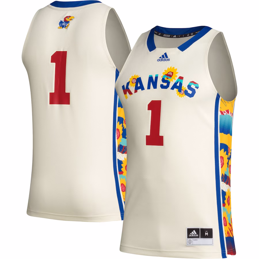 #1 Kansas Jayhawks adidas Honoring Black Excellence Basketball Jersey - Khaki - Puhuasuan