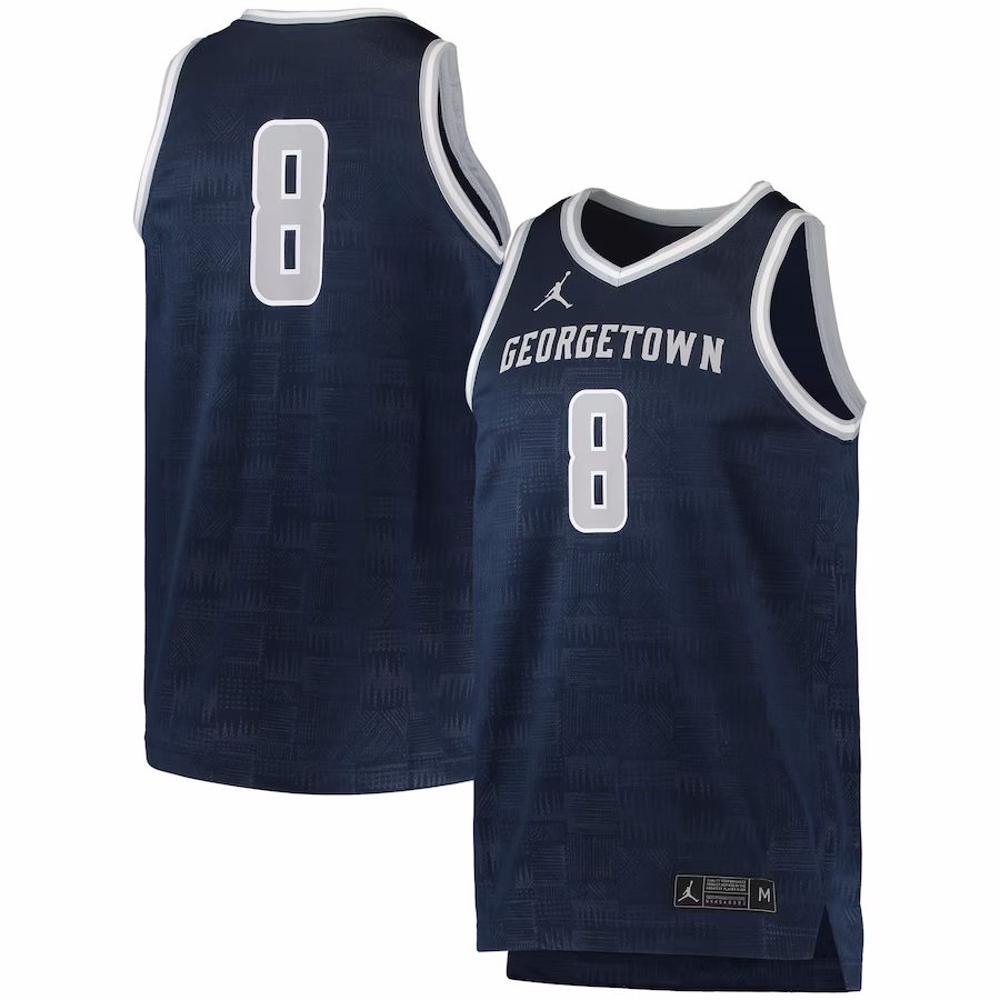 #8 Georgetown Hoyas Jordan Brand Team Replica Basketball Jersey - Navy - Puhuasuan